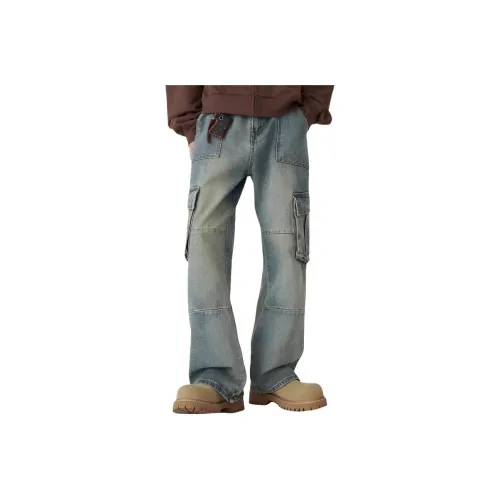 SLLAVIF Винтажные синие мужские джинсы