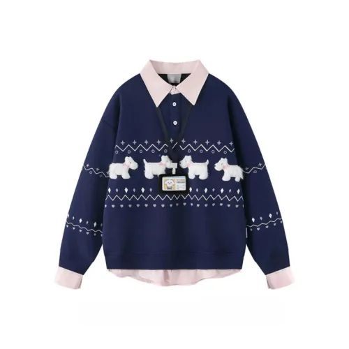 Bejirog Свитшот Женский Темно-синий