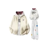 Хаки + Белый Серый Свитшот + Белый Серый Спортивные Штаны