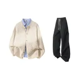 Экрю + Черные штаны