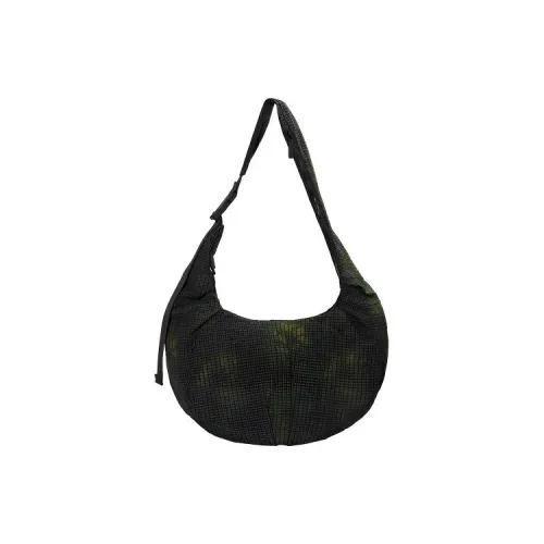 URBAN REVIVO Ткань Сумка через плечо Мужская Темно-зеленая Клетка