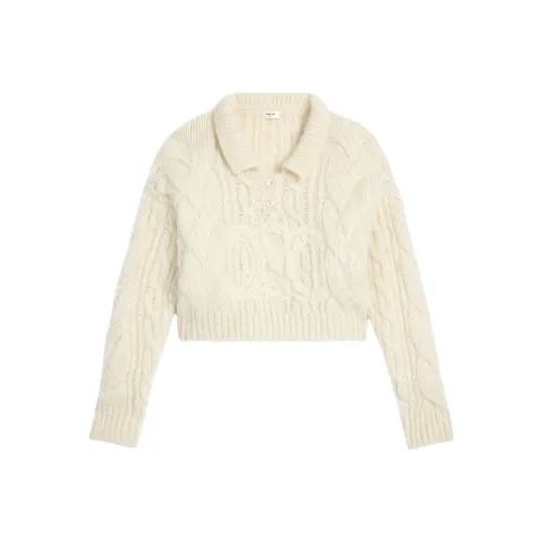 CELINE Экрю Женские Свитера