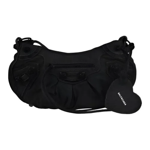 Balenciaga Cagole Холст Плечевая сумка Женская Черная