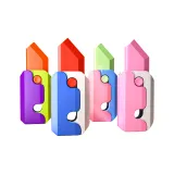 3D Gravity Выдвижной Набор ножей из моркови, 4 шт [Зеленый Фиолетовый + Розовый Белый + Синий Белый + Светящийся в темноте]