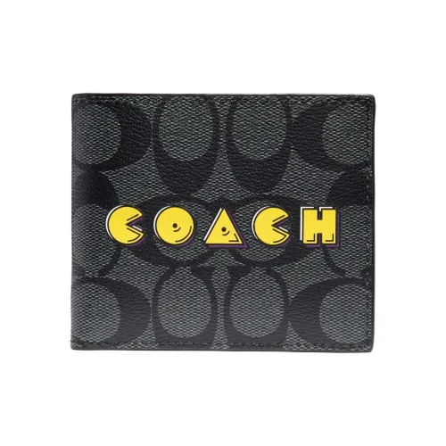 COACH BILLFOLD Монограмма Холст и Кожа Кошелек Мужской Черный