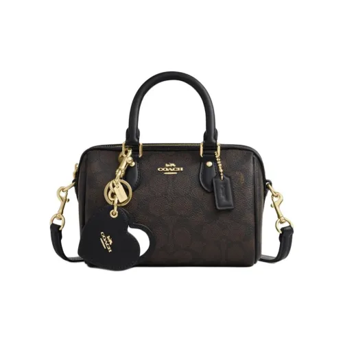 COACH Rowan Бренд С принтом Через плечо Сумка Мини Женская Ореховая