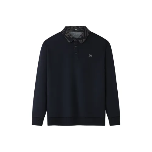 HLA Темно-синий 79 Мужской Трикотаж