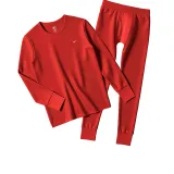 Мужской комплект с круглым вырезом (красный), 100% хлопок, антибактериальный, мягкий и мягкий