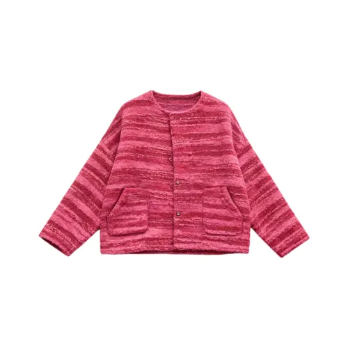 DITB Розовый Красный Женский Бархатный Куртка