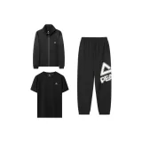 Трехкомпонентный комплект (Пальто с капюшоном + Черная короткая рубашка с коротким рукавом + Черные штаны)