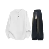 Белый топ + черный K [с флисовой подкладкой, улучшенный]