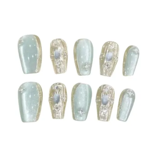 XIBI Chasing Light Кошачий глаз Съемный False Nail Короткий LADDER Зеленый Jump Цвет