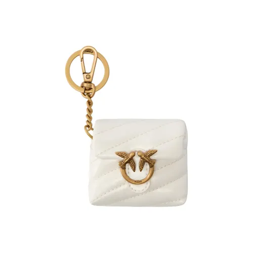 PINKO Love Birds series Чехол для наушников из телячьей кожи Women's White