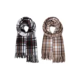 Чёрный, белый, клетка + светлый каштановый