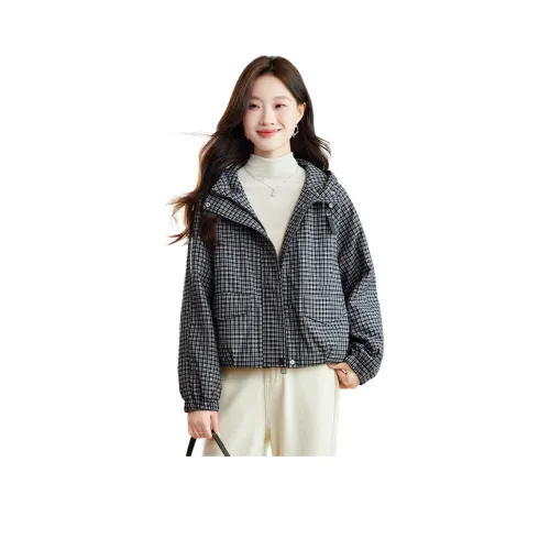 YIMENGYUAN Черный Белый Клетка Женский Парки