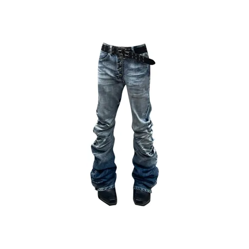 W7H1 Синий Унисекс Джинсы