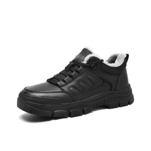 Mulinsen Утепленная обувь Термическая Высота Увеличивающая Износостойкая Низкий Топ Повседневная обувь Мужская