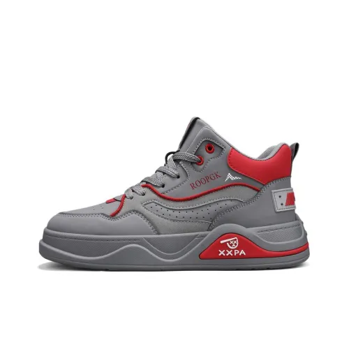 Astro boy Slip Resistant Shock Absorbers с антискользящими свойствами и устойчивыми к истиранию высокими кроссовками для скейтбординга Мужской Серый Красный