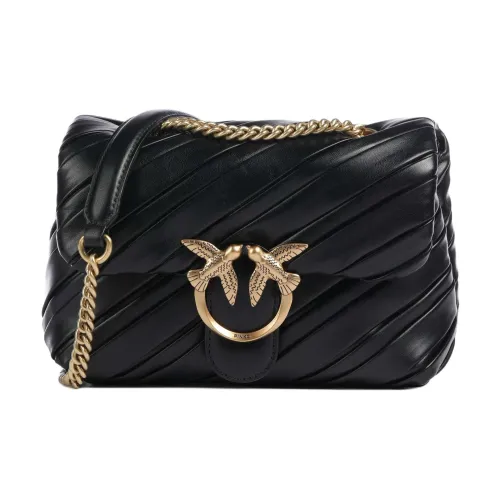 PINKO Love Series Кожа Сумка через плечо Мини Женская Черная