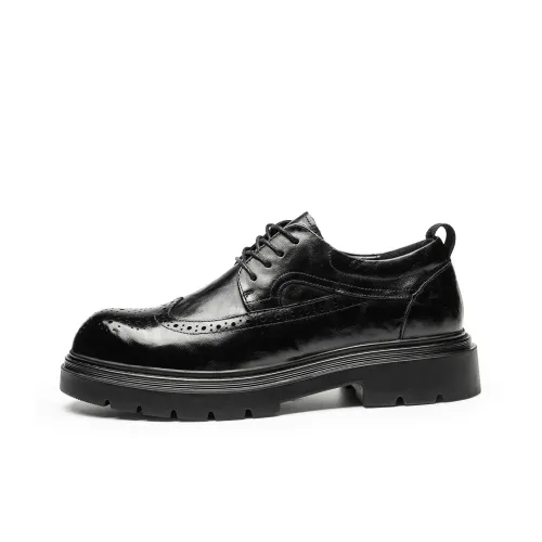 PT'SON Повседневные кожаные туфли Мужские Черные