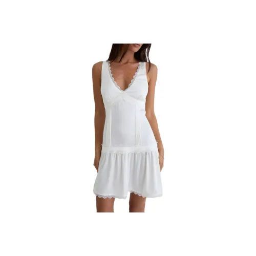 Motel Rocks Nesha Рюш Сатин MI Платье Белый Без рукавов Платье Женские