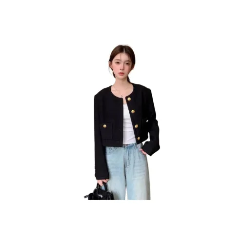 ЮЙЧЖАОЛИНЬ Черное Женское Короткое Пальто