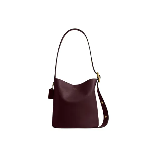 COACH Bleecker Сумка из смешанного материала в форме ведра сумка через плечо плечевая сумка большая женская бордового цвета