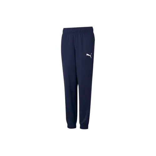 Детские PUMA Вязаные Тренировочные Штаны Темно-Синие