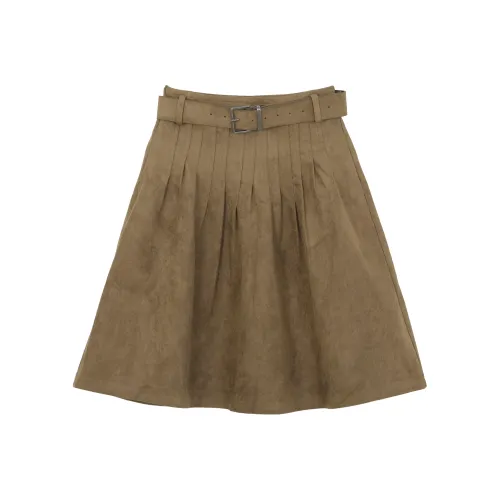 DITB Хаки с ремнем женские повседневные длинные юбки