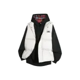 Белый жилет + черный флисовый свитшот