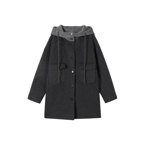 DIALOGUE Серый Стиль Женское Пальто