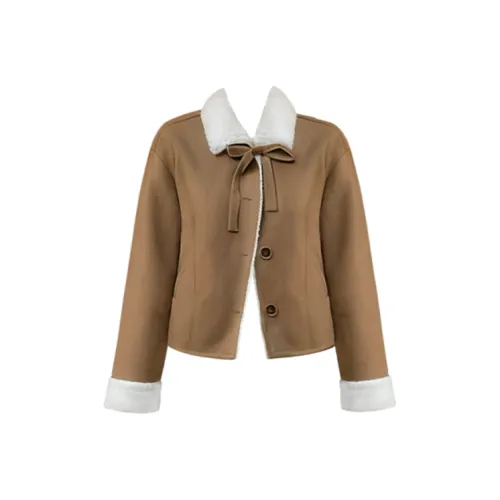 EMDPN Коричневый Женские пуховики