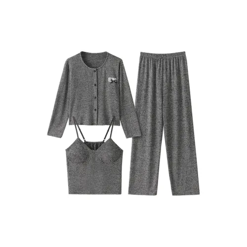 JUNEROSE Dark Gray Women's Pajama Sets JUNEROSE Темно-серый женский пижамный комплект
