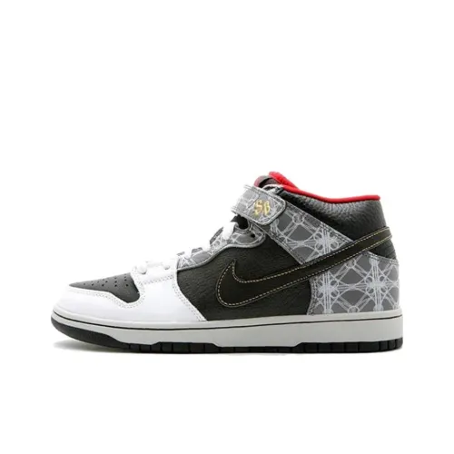 Nike Dunk SB Beijing Triumvir FLY Anti-Slip Lightweight MID Skateboard Shoes Men's White Black Найк Dunk SB Beijing Triumvir FLY Anti-Slip Lightweight MID Скейтборд Кроссовки Мужские Белый Черный