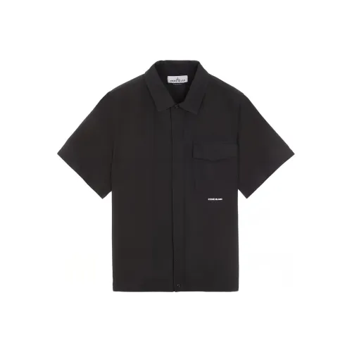 STONE ISLAND Мужские черные рубашки