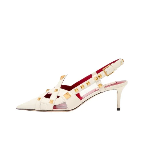 Valentino STUDDY Узкий каблук Высокие каблуки 6,5 см Женские Слоновая кость