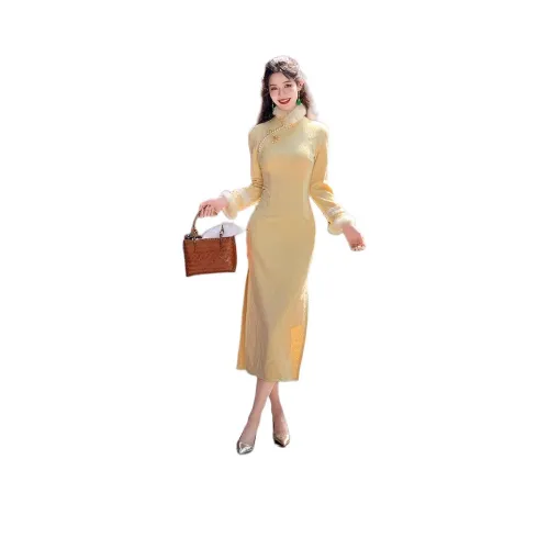 VENICEW Длинное платье с длинными рукавами женское