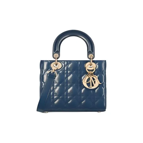 DIOR Label Одно плечо Сумка Маленькая Женская Синяя