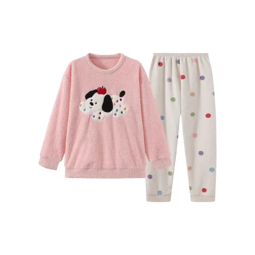 QIANSHENG Радужный Точка Щенок Женские Пижамные комплекты