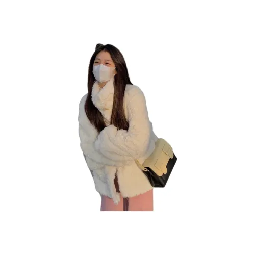 MUQINGQING Экрю Утепленный Женский Мех