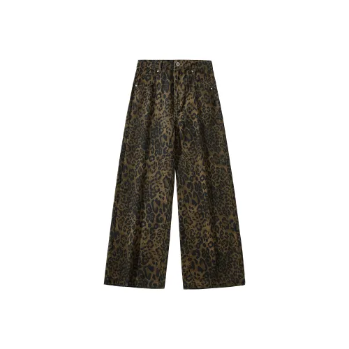 MISS FLY Леопардовый принт Унисекс Повседневные брюки