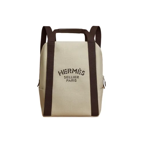 HERMES Groom Полиамид Рюкзак Мужской Песочно-бежевый