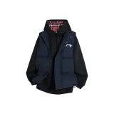 Темно-синий синий жилет + черный флисовый свитшот