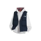 Темно-синий синий жилет + белый флисовый свитшот