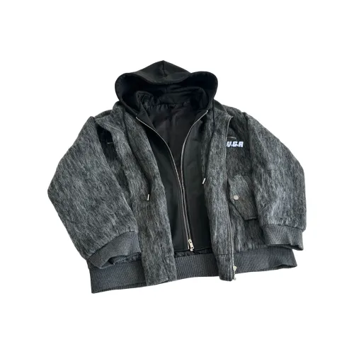 H.V.G.A Серый Комплимент Бренд Буква Булавка Унисекс Пальто