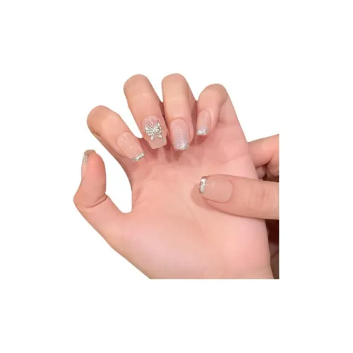 Fanze Golden Language Бабочка False Nail Короткий ЛАДДЕР Нюдовый Градиентный Стиль Instagram