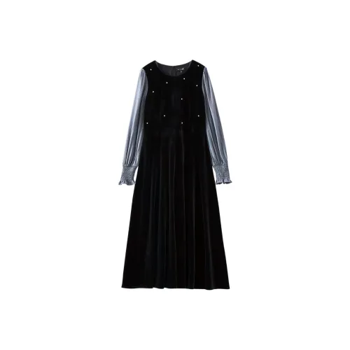 OUNIXUE Длинное платье с длинным рукавом женское