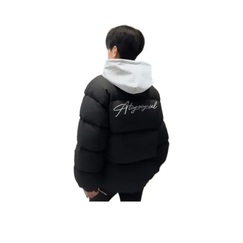 JIMI JONS Черный [Утолщенный воротник-стойка] Унисекс Пуховики