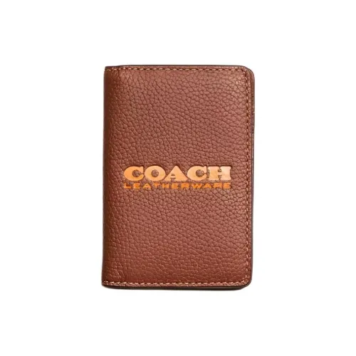 COACH Полированный Галька Кожа Держатель для карт кошелек Мини Женские Скрытый Seat Каньон