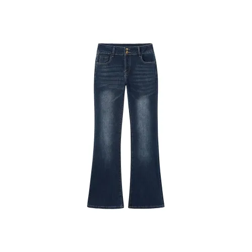 SNOOPY Синий Серый Женские Джинсы